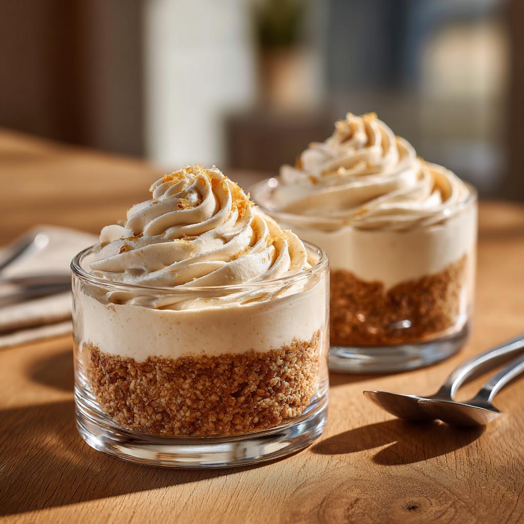 Чизкейк в стакане с овсяной крошкой